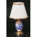 Blue & White Dolls House Table Lamp with Shade